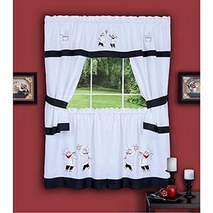 Gourmet Embellished Cottage Window Curtain Set 58X36